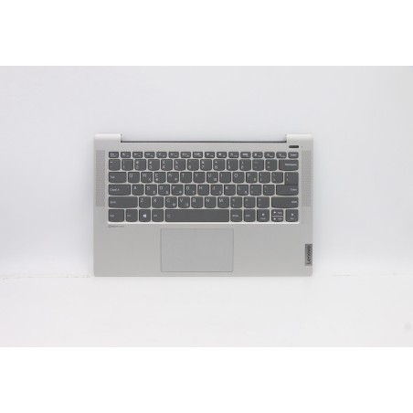 Lenovo 5CB0Y88742 Palmrest Top Case con tastiera, Greco, Argento, Retroilluminazione, Impronta digitale