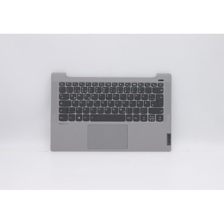 Lenovo 5CB0Y88917 Palmrest Top Case con tastiera, Tedesco, argento, Retroilluminazione, Lettore di impronte digitali