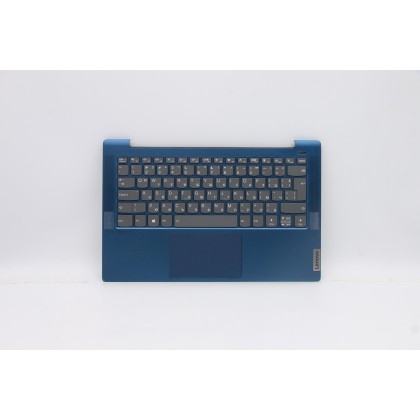 Lenovo 5CB0Y89167 Palmrest Top Case con tastiera, Bulgaro, Blu, Retroilluminazione, Lettore di impronte digitali, UK