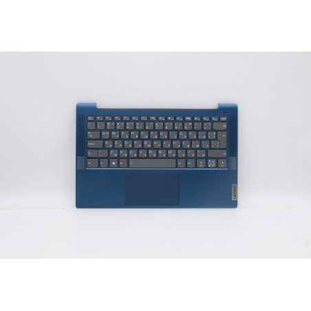 Lenovo 5CB0Y89167 Palmrest Top Case con tastiera, Bulgaro, Blu, Retroilluminazione, Lettore di impronte digitali, UK