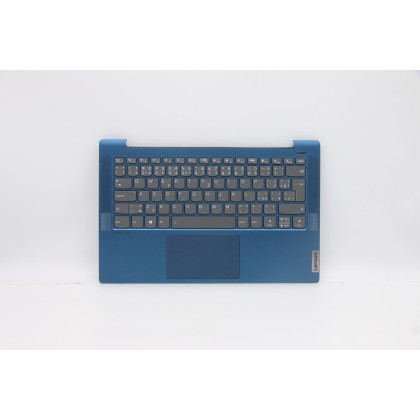 Lenovo 5CB0Y89187 Palmrest Top Case con tastiera, Ceco, Blu, Retroilluminazione, Lettore di impronte digitali, UK