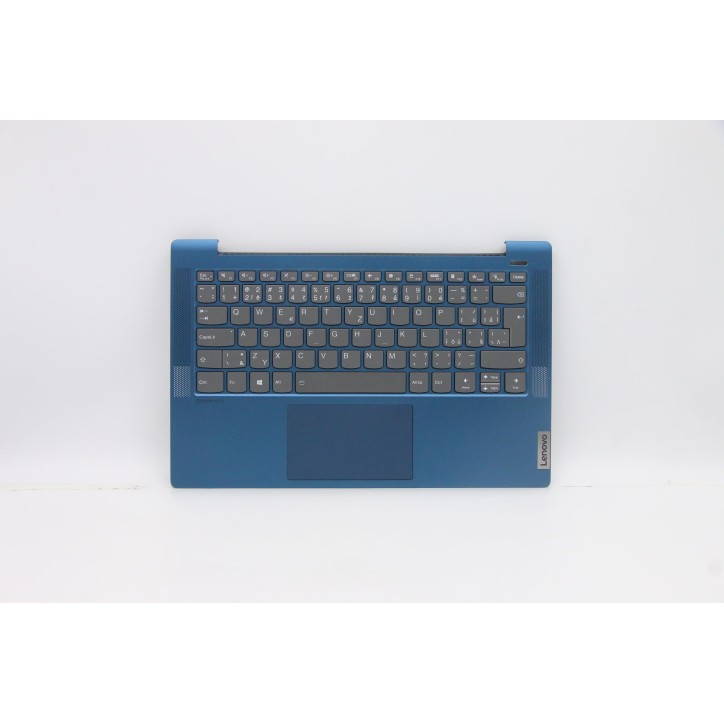 Lenovo 5CB0Y89187 Palmrest Top Case con tastiera, Ceco, Blu, Retroilluminazione, Lettore di impronte digitali, UK