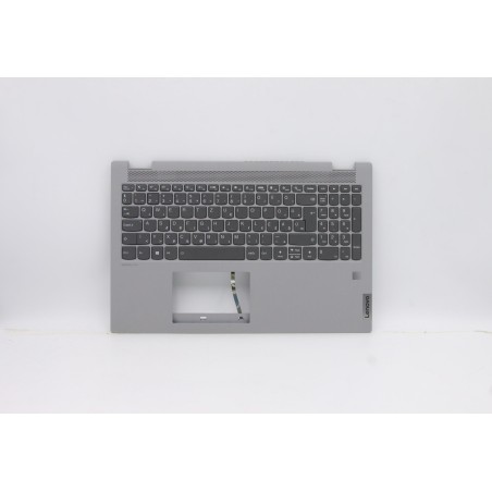Lenovo 5CB0Y89981 Palmrest Top Case con tastiera, Ungherese, Grigio platino, Retroilluminazione, Impronta digitale