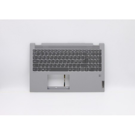 Lenovo 5CB0Y89982 Palmrest Top Case con tastiera, Europa del Nord, Grigio platino, Retroilluminazione, Impronta digitale
