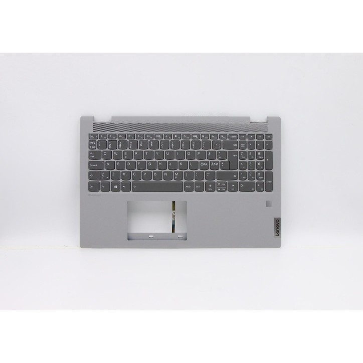 Lenovo 5CB0Y89982 Palmrest Top Case con tastiera, Europa del Nord, Grigio platino, Retroilluminazione, Impronta digitale