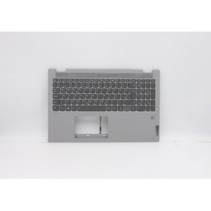 Lenovo 5CB0Y89985 Palmrest Top Case con tastiera, Sloveno, Grigio platino, Retroilluminazione, Impronta digitale