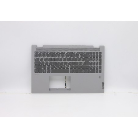 Lenovo 5CB0Y89985 Palmrest Top Case con tastiera, Sloveno, Grigio platino, Retroilluminazione, Impronta digitale