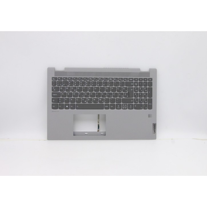 Lenovo 5CB0Y89985 Palmrest Top Case con tastiera, Sloveno, Grigio platino, Retroilluminazione, Impronta digitale