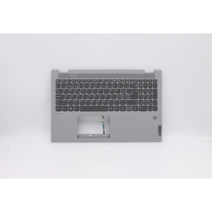 Lenovo 5CB0Y97617 Palmrest Top Case con tastiera, Svizzera, Grigio platino, Retroilluminazione, Impronta digitale