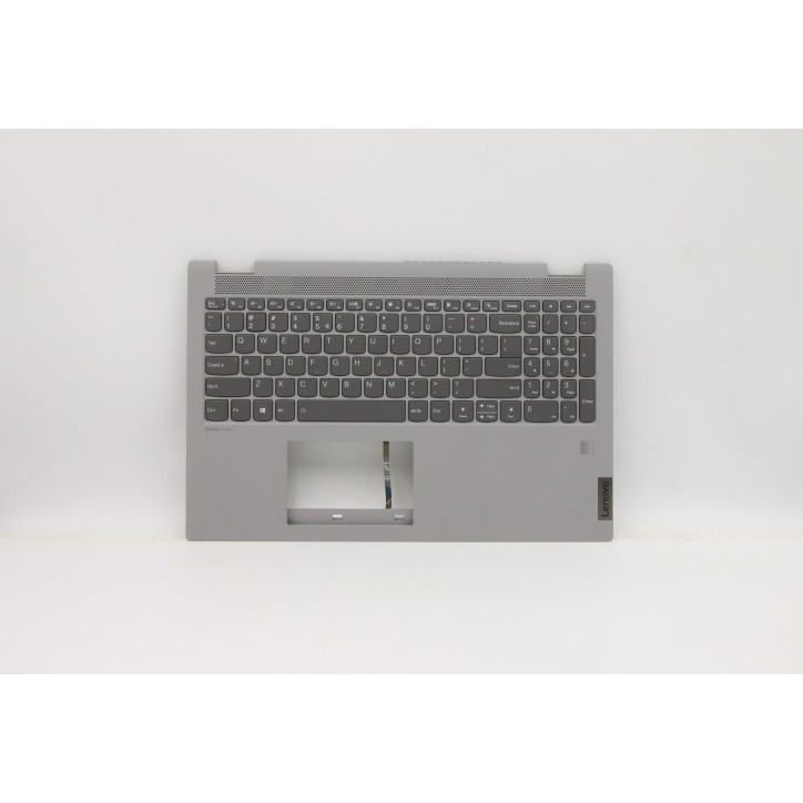 Lenovo 5CB0Y97618 Palmrest Top Case con tastiera, Inglese (Stati Uniti/Europa), Grigio platino, Retroilluminazione, Impronta dig