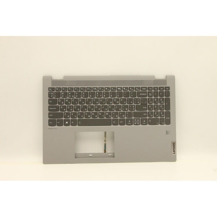 Lenovo 5CB0Y97623 Palmrest Top Case con tastiera, Ucraina, Grigio platino, Retroilluminazione, Impronta digitale