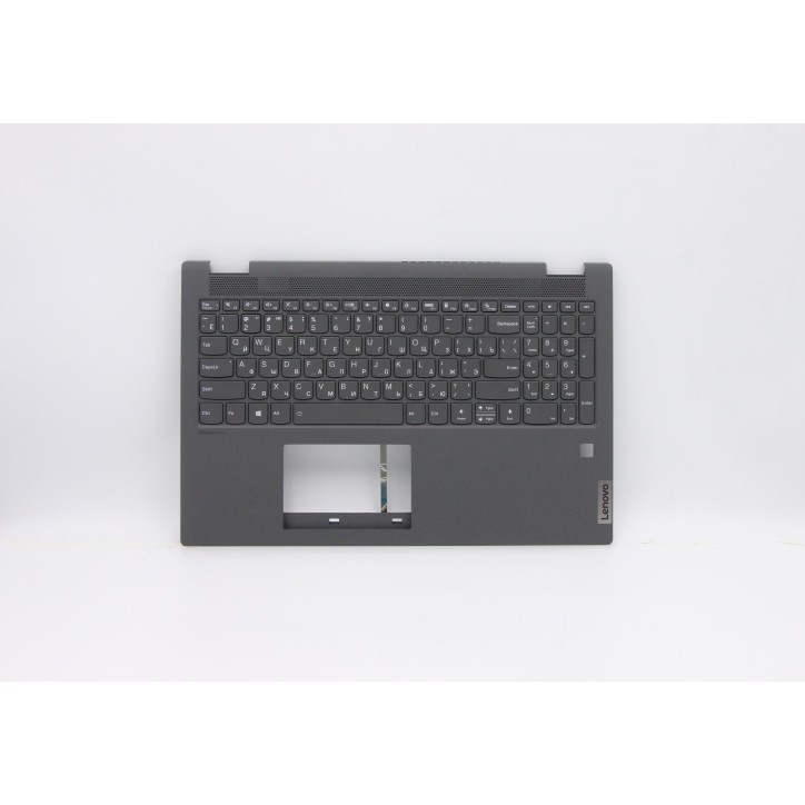 Lenovo 5CB0Y99229 Palmrest Top Case con tastiera, Russo, grigio, Retroilluminazione, Lettore di impronte digitali