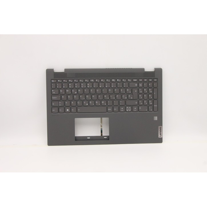 Lenovo 5CB0Y99241 Palmrest Top Case con tastiera, Sloveno, grigio, Retroilluminazione, Lettore di impronte digitali