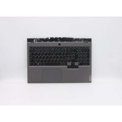 Lenovo 5CB0Y99320 Palmrest Top Case con tastiera, Ceco, Retroilluminazione RGB, Senza lettore di impronte digitali, UK
