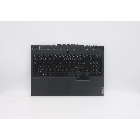 Lenovo 5CB0Z26889 Palmrest Top Case con tastiera, Ceco, Retroilluminazione RGB, Senza lettore di impronte digitali, UK