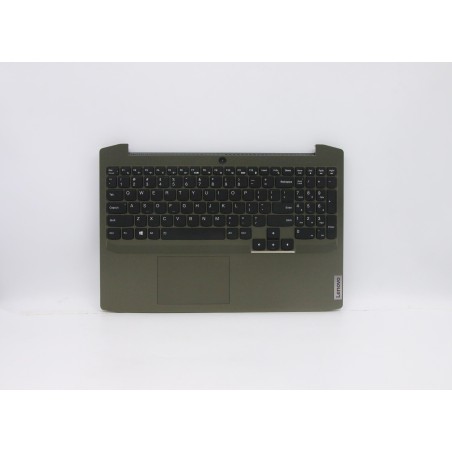 Lenovo 5CB0Z26944 Palmrest Top Case con tastiera, Inglese (Stati Uniti), Verde scuro, Retroilluminazione