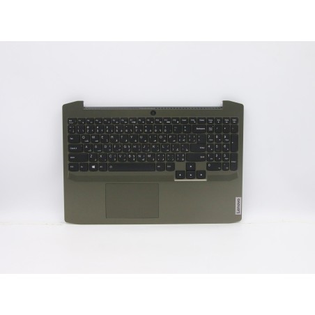 Lenovo 5CB0Z27660 Palmrest Top Case con tastiera, Arabo, verde scuro, Retroilluminazione, US