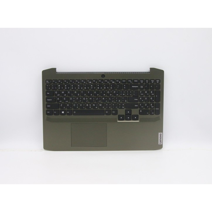 Lenovo 5CB0Z27660 Palmrest Top Case con tastiera, Arabo, verde scuro, Retroilluminazione, US