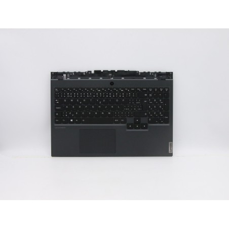 Lenovo 5CB0Z27668 Palmrest Top Case con tastiera, Ceco, Retroilluminazione, Senza lettore di impronte digitali, UK