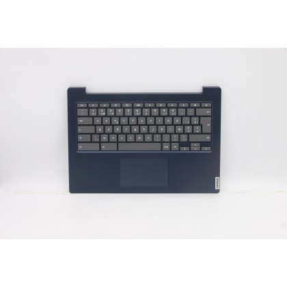 Lenovo 5CB0Z27780 Palmrest Top Case con tastiera, Belga, blu scuro, Senza retroilluminazione, UK