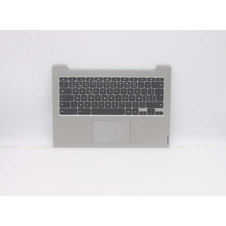 Lenovo 5CB0Z27781 Palmrest Top Case con tastiera, Belga, Grigio platino, Senza retroilluminazione, UK