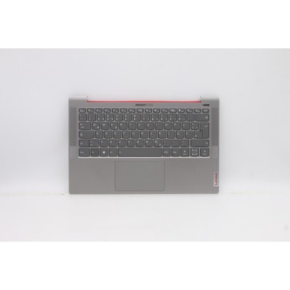 Lenovo 5CB0Z28325 Palmrest Top Case con tastiera, Tedesco, Retroilluminazione, Lettore di impronte digitali