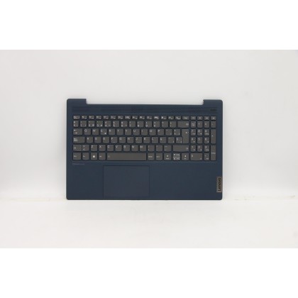 Lenovo 5CB0Z31243 Palmrest Top Case con tastiera, Spagnolo, blu scuro, Retroilluminazione, Lettore di impronte digitali