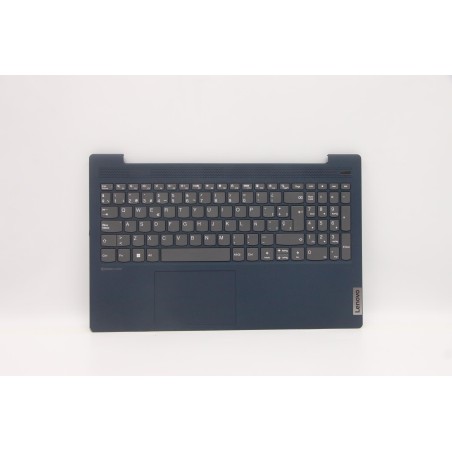 Lenovo 5CB0Z31247 Palmrest Top Case con tastiera, Spagnolo, blu scuro, Senza_retroilluminazione, Lettore di impronte digitali
