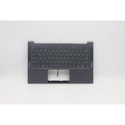 Lenovo 5CB0Z32097 Palmrest Top Case con tastiera, Arabo, grigio, Retroilluminazione, US