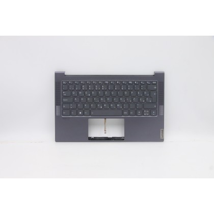 Lenovo 5CB0Z32120 Palmrest Top Case con tastiera, Sloveno, Grigio, Retroilluminazione