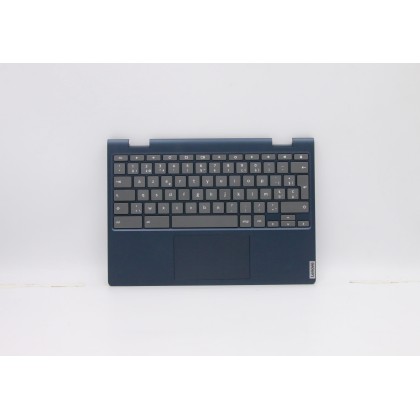 Lenovo 5CB0Z32202 Palmrest Top Case con tastiera, Belga, blu scuro, Senza retroilluminazione, UK