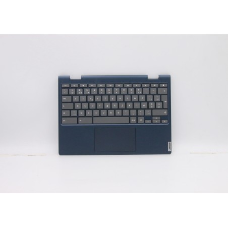 Lenovo 5CB0Z32202 Palmrest Top Case con tastiera, Belga, blu scuro, Senza retroilluminazione, UK
