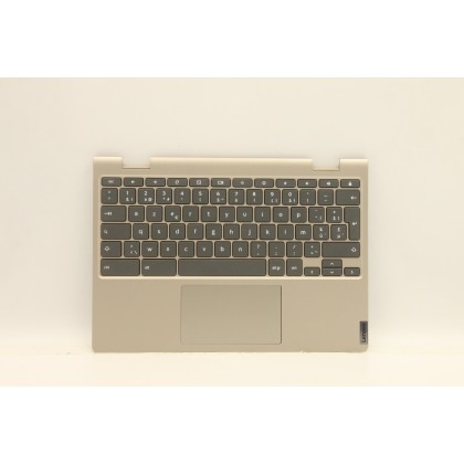 Lenovo 5CB0Z32203 Palmrest Top Case con tastiera, Belga, Mandorla, Senza retroilluminazione, UK