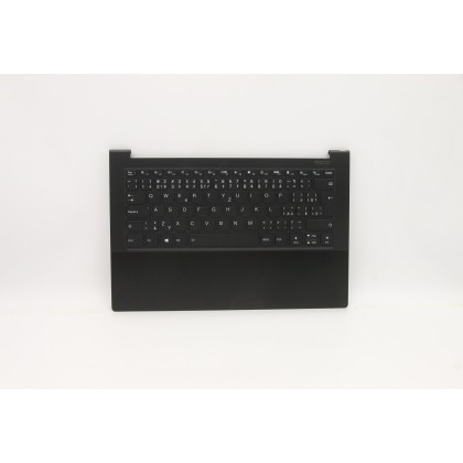 Lenovo 5CB0Z69793 Palmrest Top Case con tastiera, Ceco/Slovacco, Nero intenso, Retroilluminazione, UK