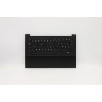 Lenovo 5CB0Z69796 Palmrest Top Case con tastiera, Belga, Nero intenso, Retroilluminazione, UK