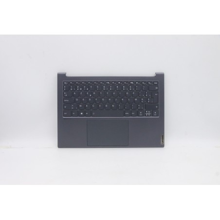 Lenovo 5CB0Z97202 Palmrest Top Case con tastiera, Belga, grigio ardesia, Retroilluminazione, UK