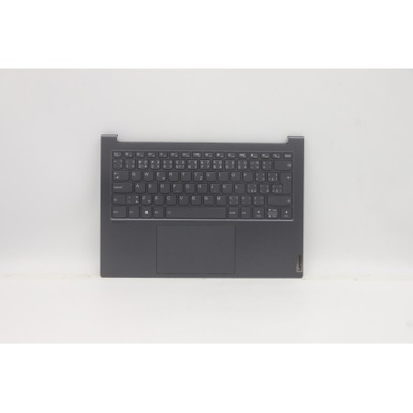 Lenovo 5CB0Z97205 Palmrest Top Case con tastiera, Ceco/Slovacco, grigio ardesia, Retroilluminazione, UK