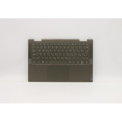 Lenovo 5CB1A08864 Palmrest Top Case con tastiera, Sloveno, Verde scuro, Retroilluminazione