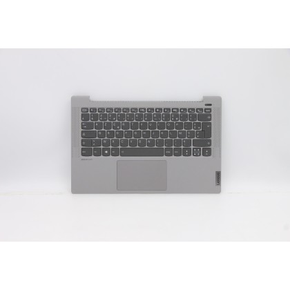 Lenovo 5CB1A13542 Palmrest Top Case con tastiera, Francese, Argento, Retroilluminazione, Impronta digitale