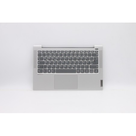 Lenovo 5CB1A13580 C-Cover with keyboard, German, Silver, Non-Backlight, Fingerprint, UK