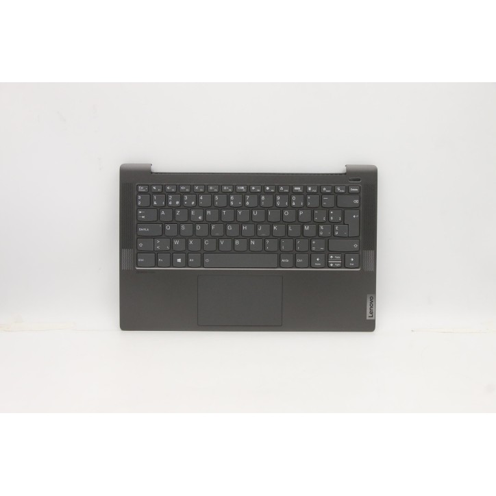 Lenovo 5CB1A13773 Palmrest Top Case con tastiera, Belga, nero, Retroilluminazione, Lettore di impronte digitali, UK