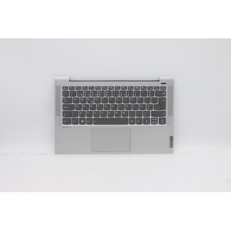 Lenovo 5CB1A13786 Palmrest Top Case con tastiera, Portoghese, argento, Retroilluminazione, Lettore di impronte digitali