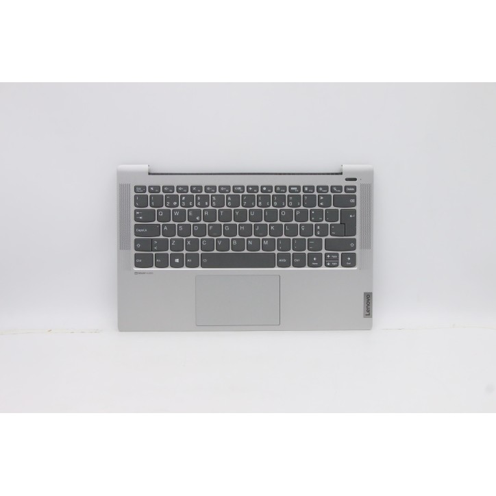 Lenovo 5CB1A13786 Palmrest Top Case con tastiera, Portoghese, argento, Retroilluminazione, Lettore di impronte digitali