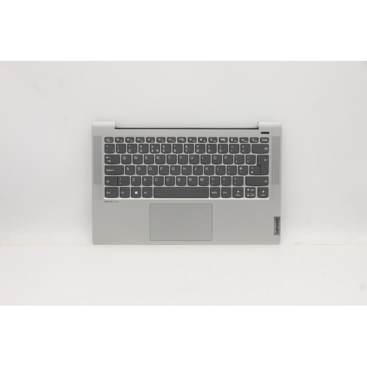 Lenovo 5CB1A13812 Palmrest Top Case con tastiera, Inglese Regno Unito, argento, Senza_retroilluminazione, Lettore di impronte di