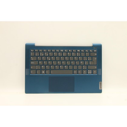 Lenovo 5CB1A13848 Palmrest Top Case con tastiera, Belga, Blu, Retroilluminazione, Lettore di impronte digitali, UK