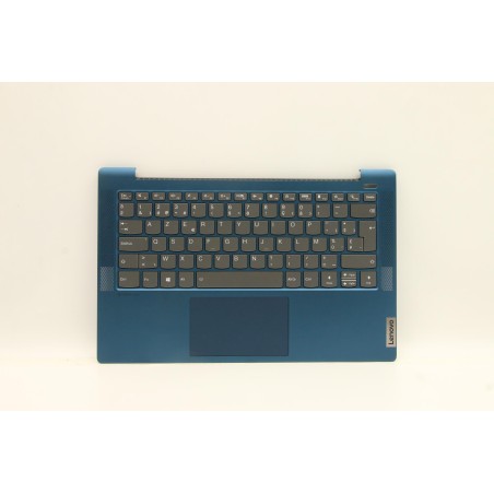 Lenovo 5CB1A13848 Palmrest Top Case con tastiera, Belga, Blu, Retroilluminazione, Lettore di impronte digitali, UK