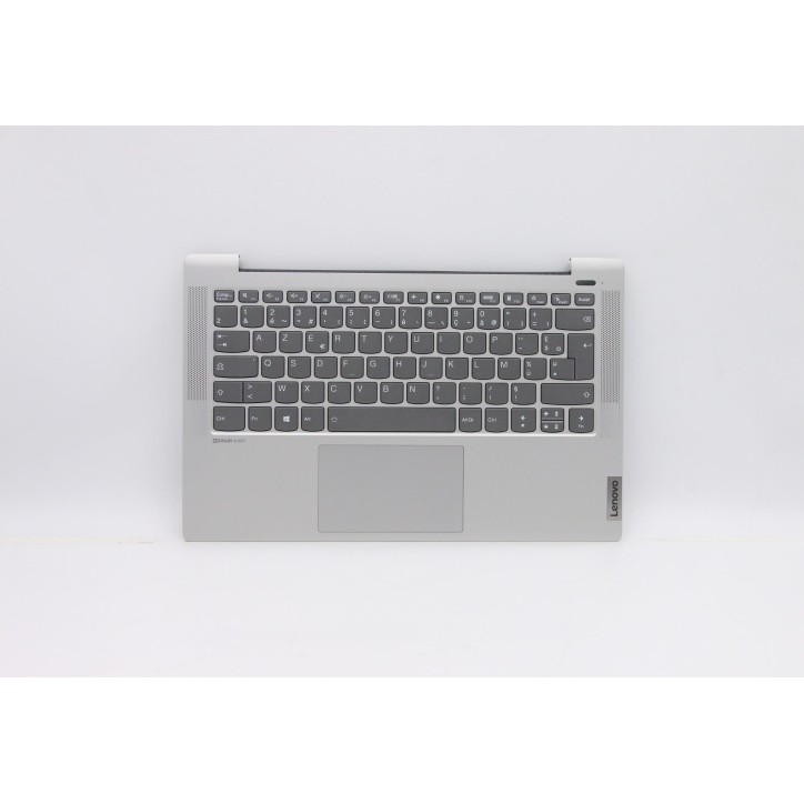 Lenovo 5CB1A13916 Palmrest Top Case con tastiera, Francese, argento, Retroilluminazione, Lettore di impronte digitali