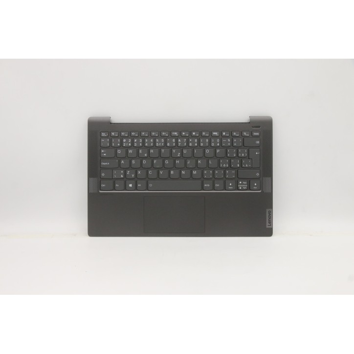 Lenovo 5CB1A14005 Palmrest Top Case con tastiera, Ceco, nero, Retroilluminazione, Lettore di impronte digitali, UK