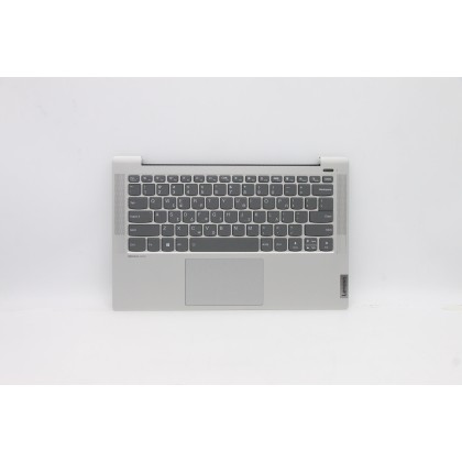 Lenovo 5CB1A14018 Palmrest Top Case con tastiera, Greco, Argento, Retroilluminazione, Impronta digitale