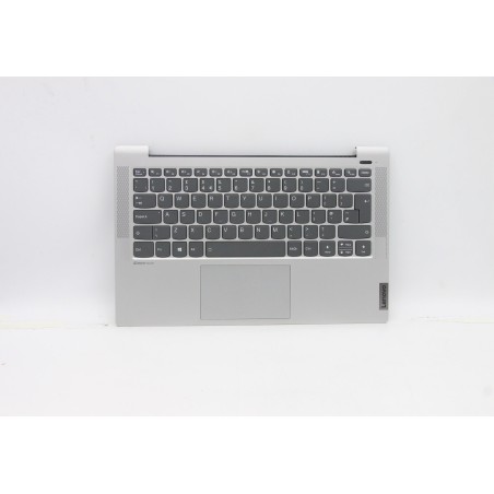 Lenovo 5CB1A14086 Palmrest Top Case con tastiera, Inglese Regno Unito, Argento, Retroilluminazione, Impronta digitale